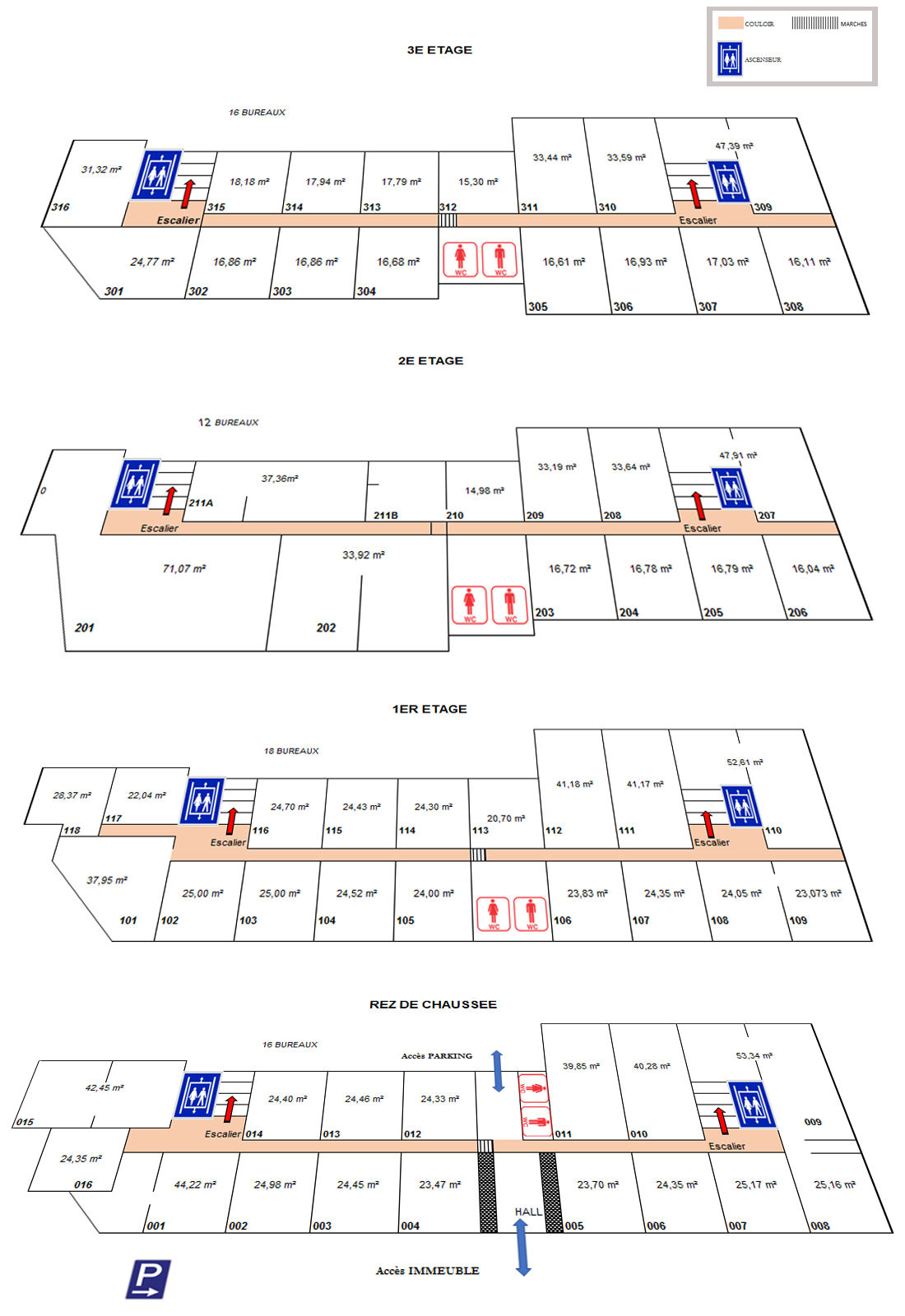 plan de l'immeuble de bureaux à Sarcelles